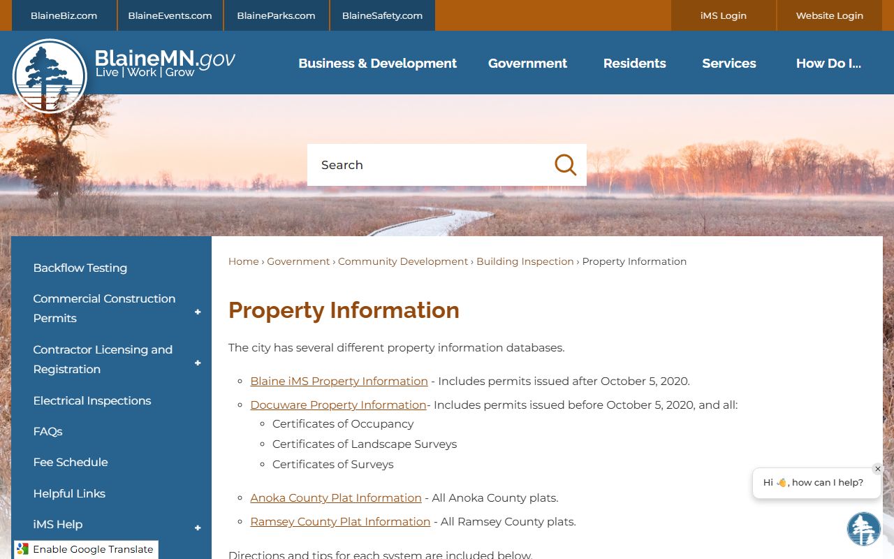 Blaine deed records city property information portal