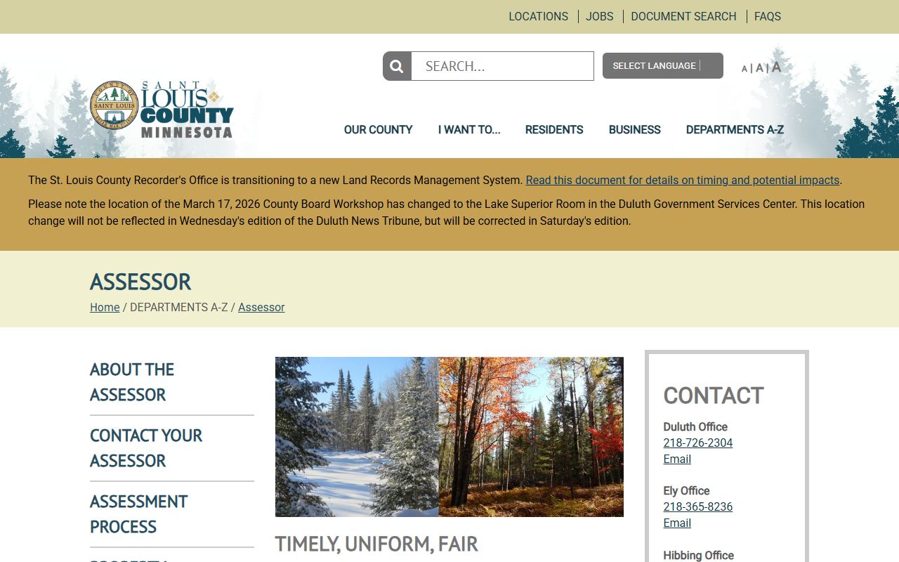 Duluth deed records St. Louis County Assessor property portal