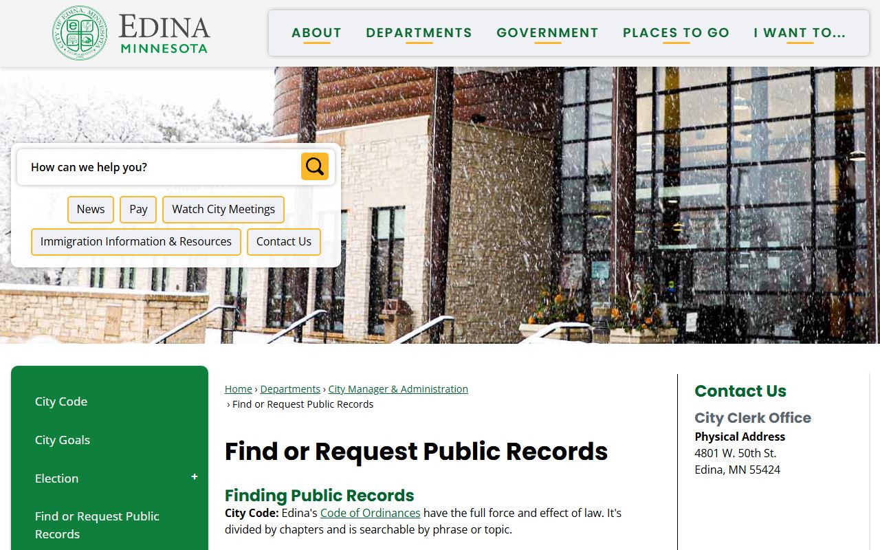 Edina deed records public records Edina Docs portal