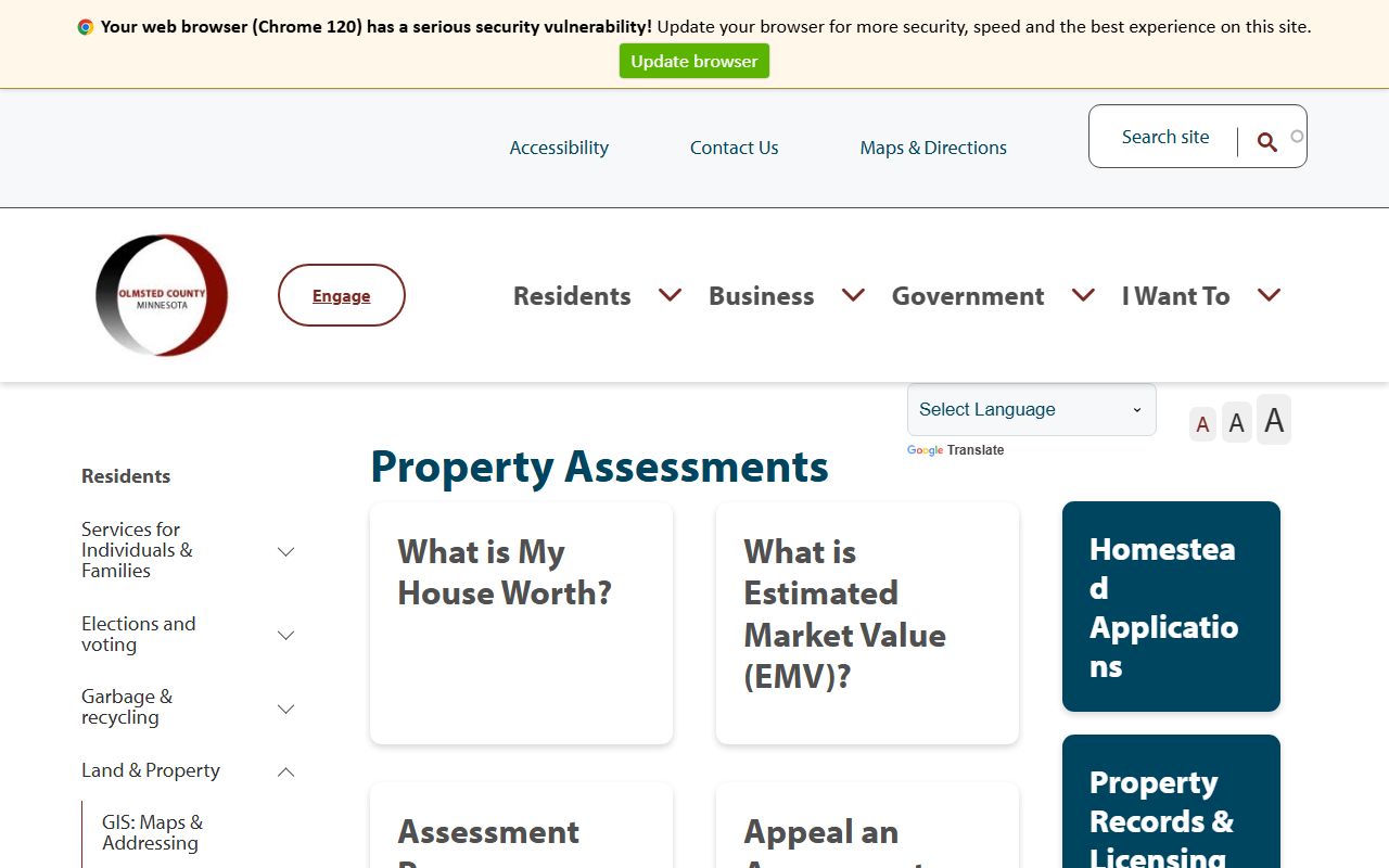 Rochester deed records Olmsted County property assessments portal