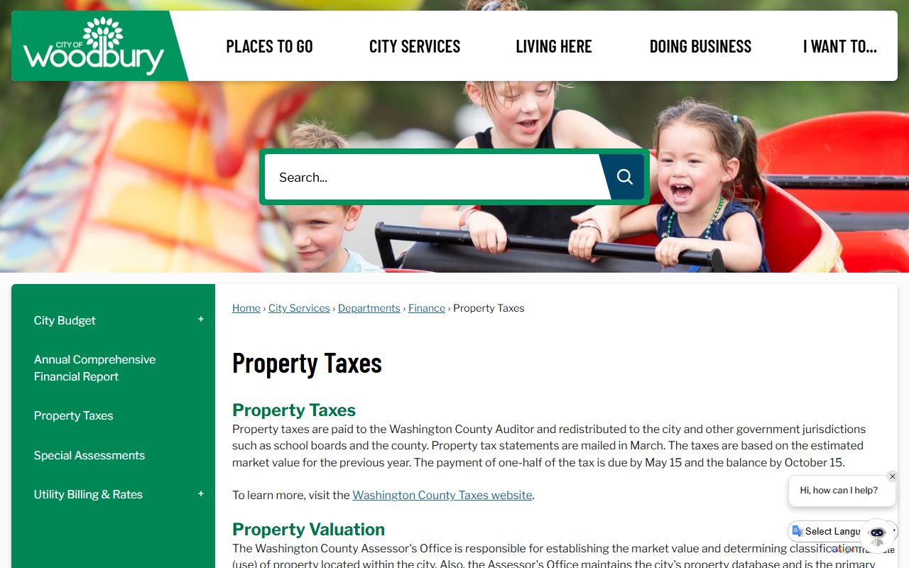 Woodbury deed records property taxes and Washington County assessment