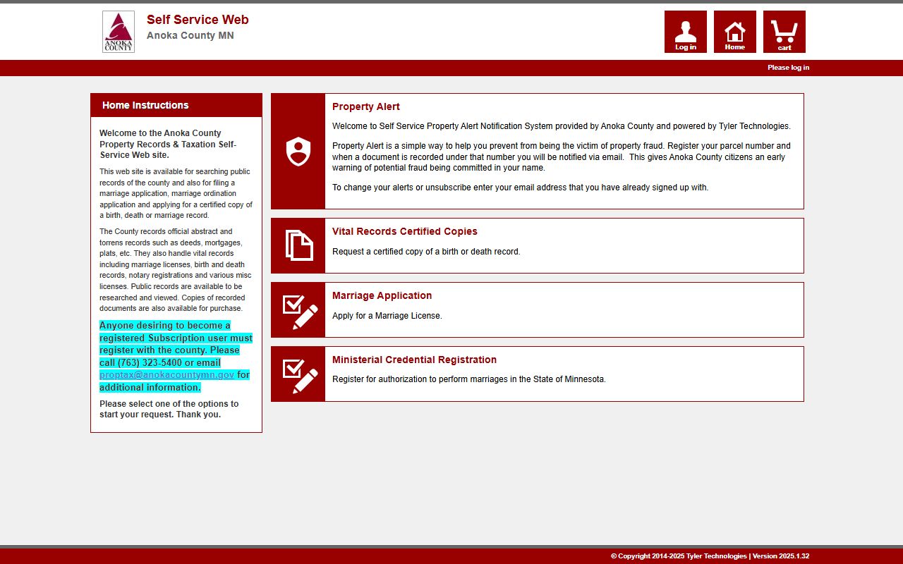 Anoka County deed records - Self-Service Web portal