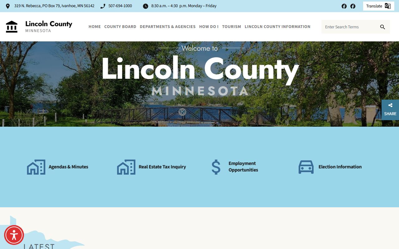 Lincoln County Recorder website showing deed records and county services