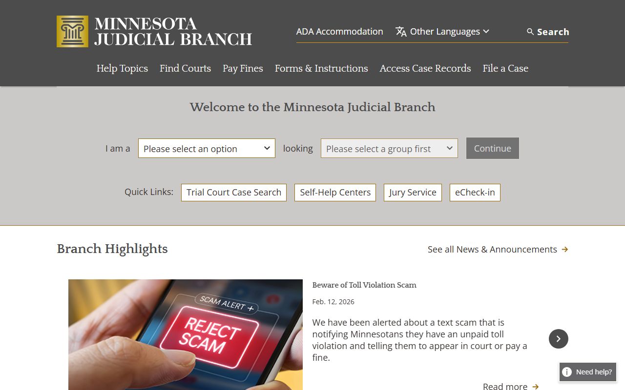 Minnesota Judicial Branch - court records affecting deed records